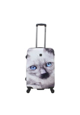 Saxoline White Cat Print Hard Suitcase Set