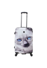 Saxoline White Cat Print Hard Suitcase Medium
