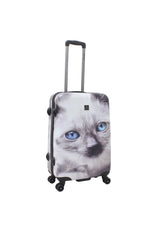 Saxoline White Cat Print Hard Suitcase Medium