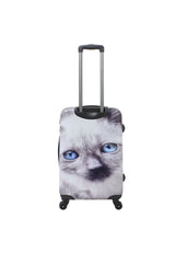 Saxoline White Cat Print Hard Suitcase Medium