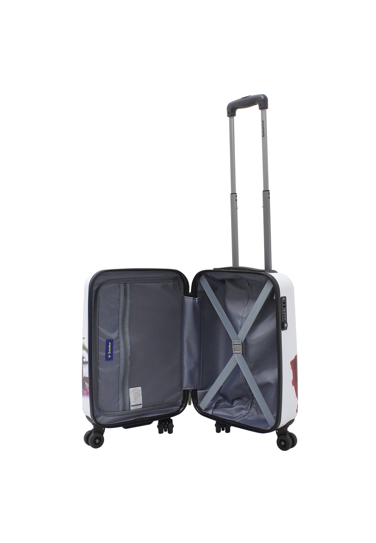 Saxoline Red Roses Print Hard Suitcase Small
