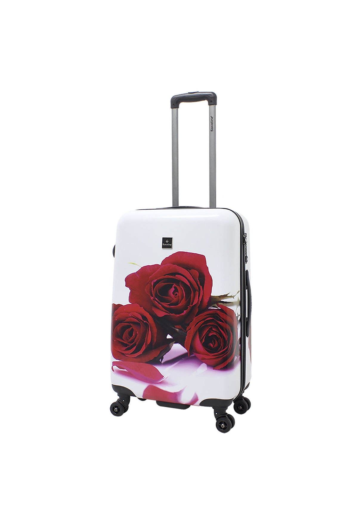 Saxoline Red Roses Print Hard Suitcase Medium
