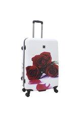Saxoline Red Roses Print Hard Suitcase Set
