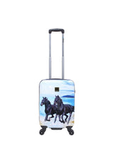 Saxoline Black Horse Print Hard Suitcase Small