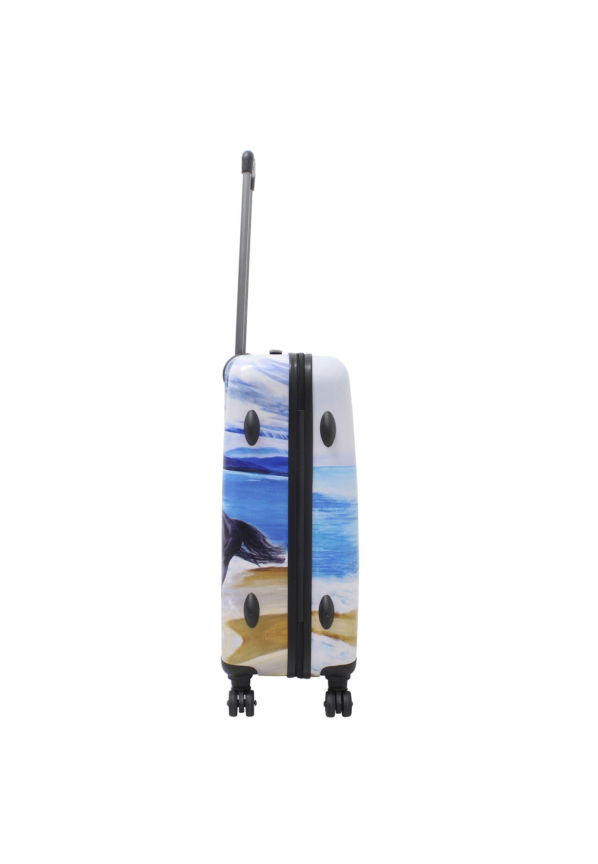 Saxoline Black Horse Print Hard Suitcase Medium