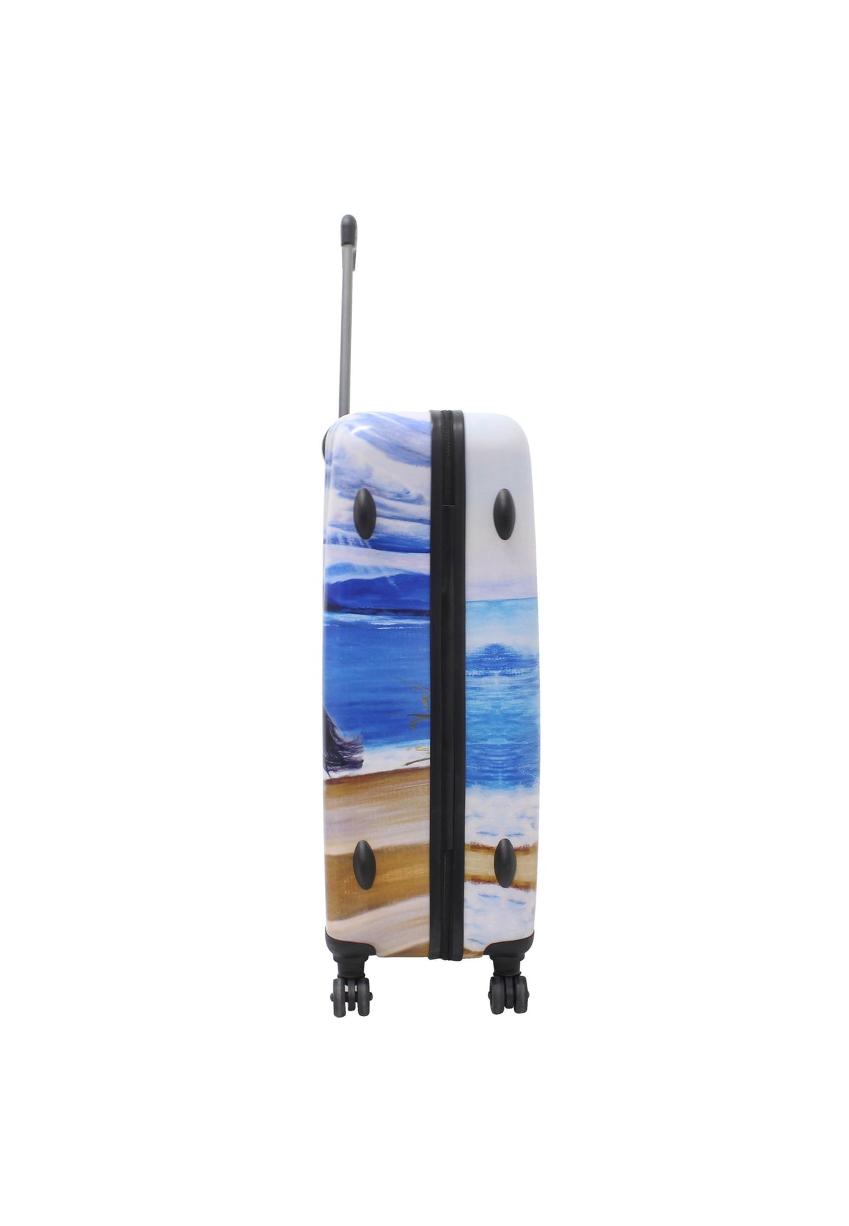 Saxoline Black Horse Print Hard Suitcase Set
