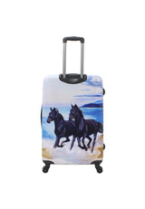 Saxoline Black Horse Print Hard Suitcase Set