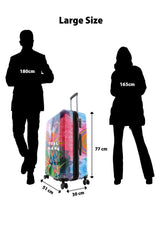 Saxoline Blue Butterfly Nature Printed Hard Suitcase Large