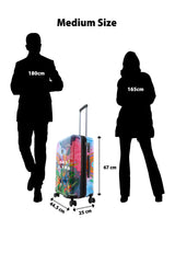 Saxoline Blue Butterfly Nature Printed Hard Suitcase Medium
