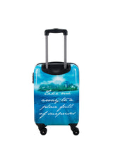 Saxoline Blue Island Print 54cm Hard Hand Luggage Suitcase